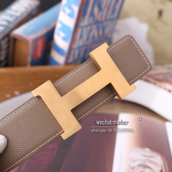 Hermès epsom Belt 42mm etoupe/white - Image 3