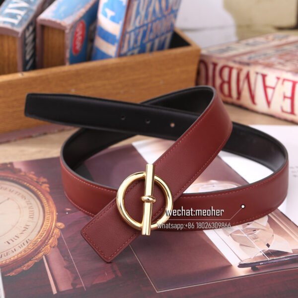 hermes swift Belt 32mm Red jujube - Image 6