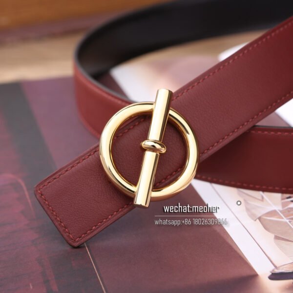 hermes swift Belt 32mm Red jujube - Image 7