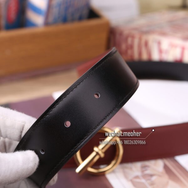 hermes swift Belt 32mm Red jujube - Image 8