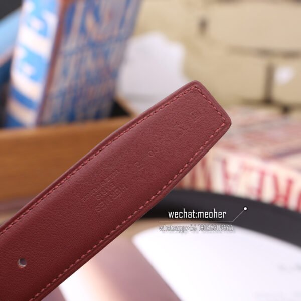 hermes swift Belt 32mm Red jujube - Image 9