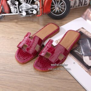 hermes crocodile leather oran sandal