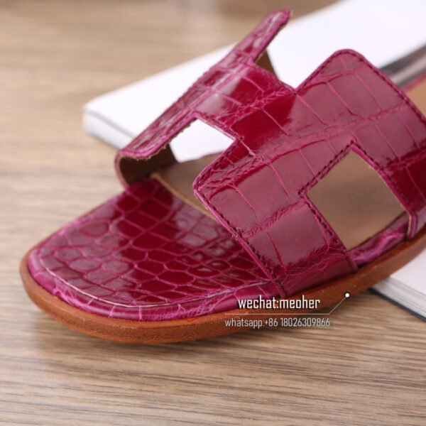 Customized Hermes oran sandal crocodile leather - Image 6