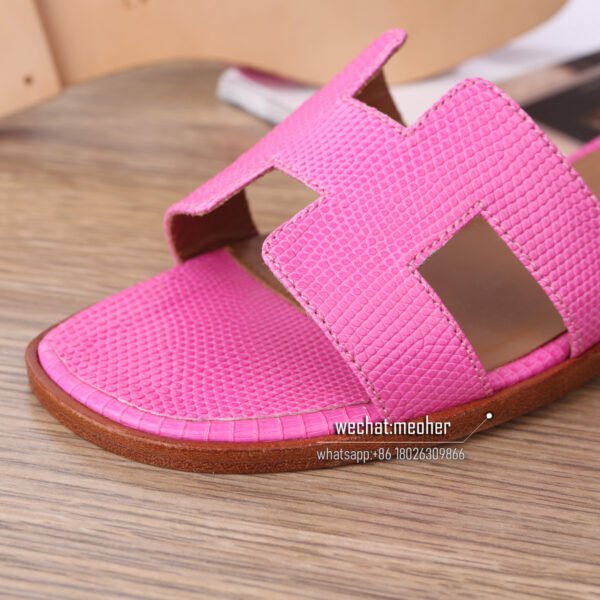 Customized Hermes oran sandal lizard leather pink - Image 5