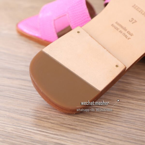 Customized Hermes oran sandal lizard leather pink - Image 7