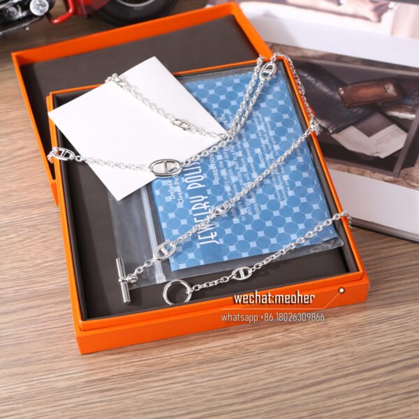 Hermes Chaîne d'Ancre Farandole Long Necklace AR925 silver - Image 2