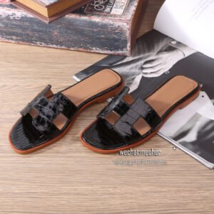 hermes crocodile leather oran sandal