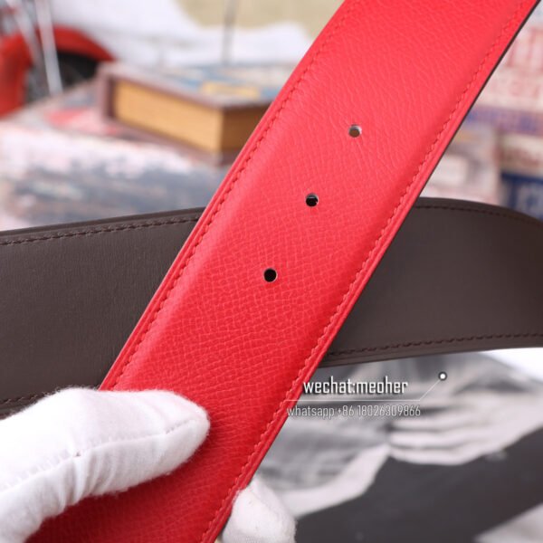 Hermès epsom Belt 42mm rouge casaque - Image 6
