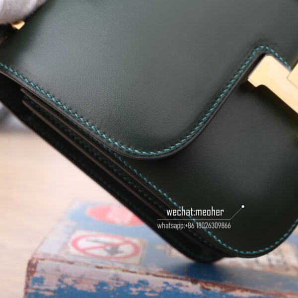 Hermes constance 19cm box leather C6 Vert de Gris - Image 3
