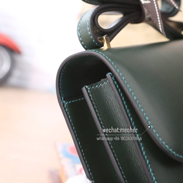 Hermes constance 19cm box leather C6 Vert de Gris - Image 4