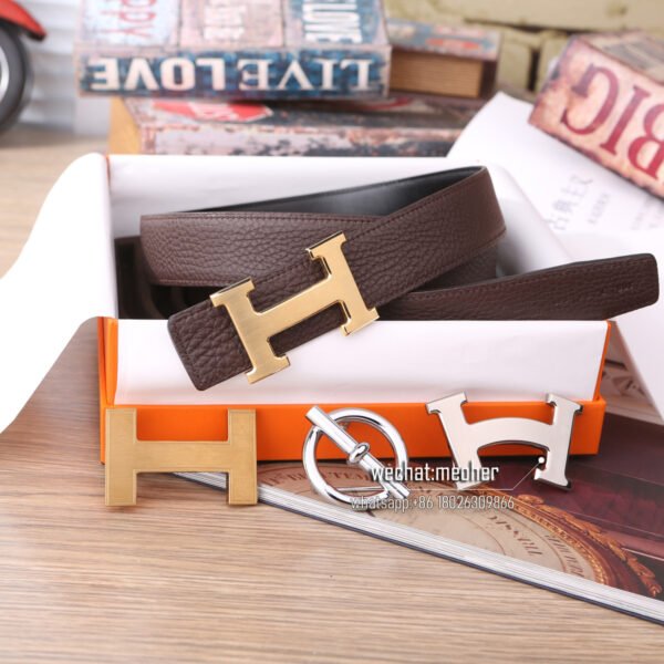 Hermes togo Belt 32mm chocolate - Image 5