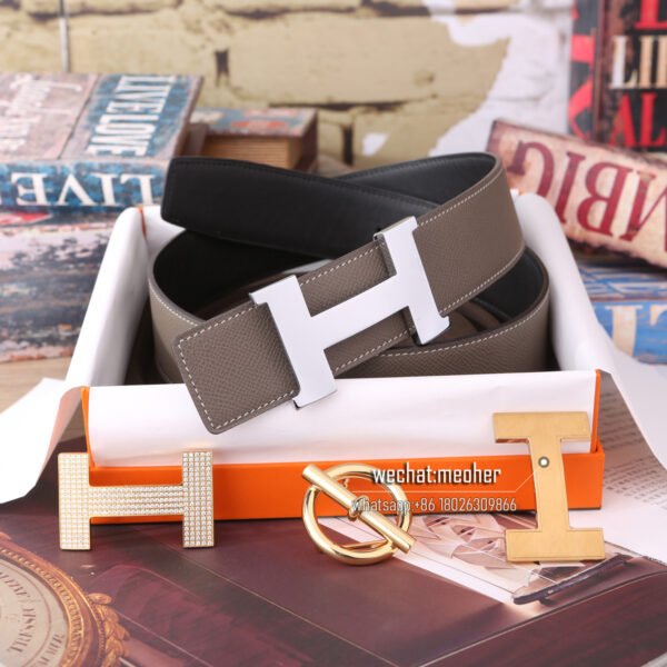 Hermès epsom Belt 42mm etoupe - Image 2