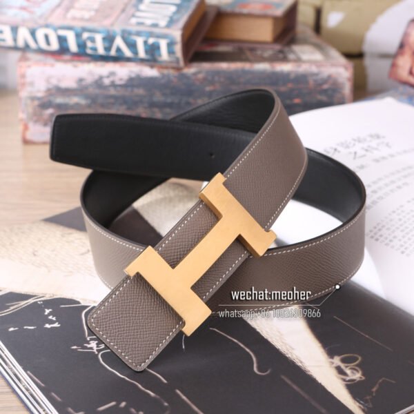Hermès epsom Belt 42mm etoupe - Image 7