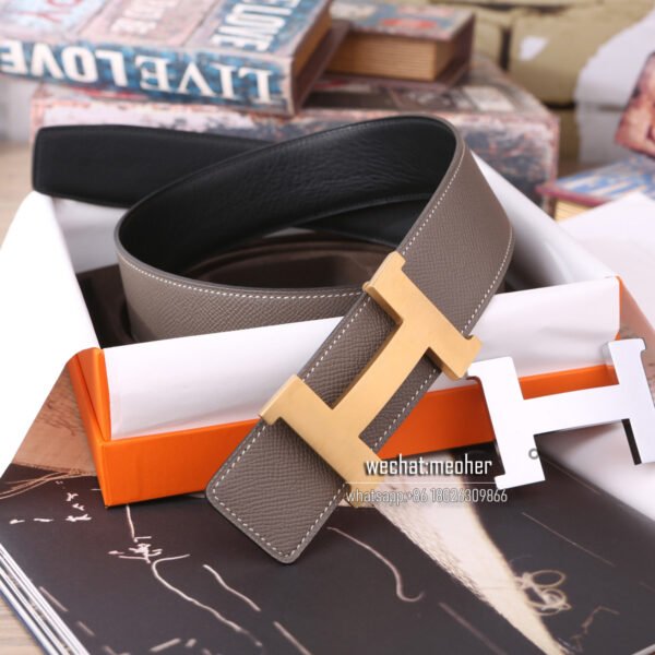 Hermès epsom Belt 42mm etoupe - Image 11