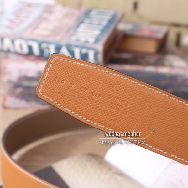 Hermès epsom Belt 42mm etoupe/gold - Image 3