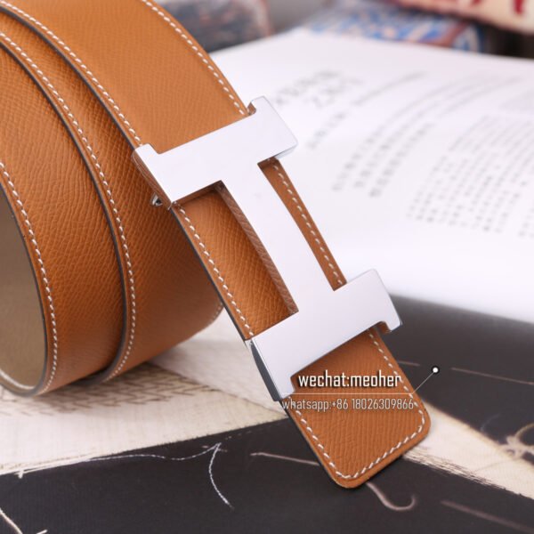 Hermès epsom Belt 42mm etoupe/gold - Image 5