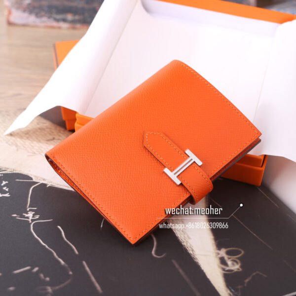 hermes epsom bearn compact wallet orange