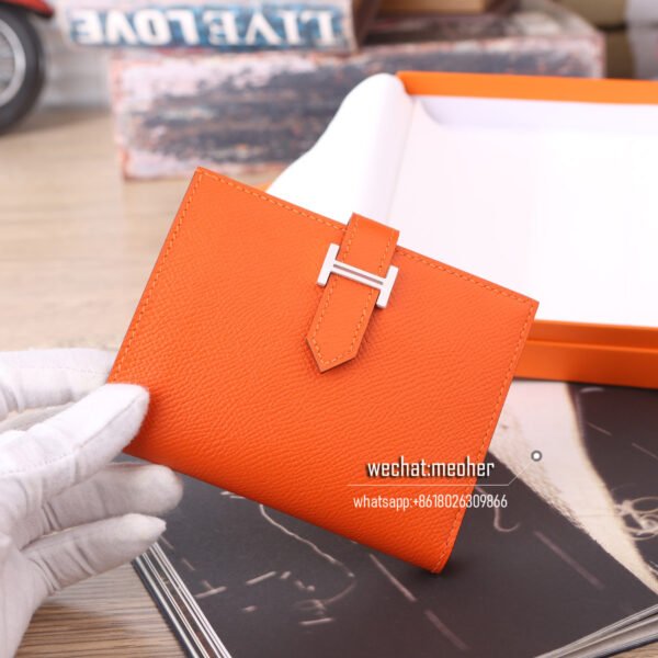 Hermes epsom bearn compact Wallet 93 orange - Image 7
