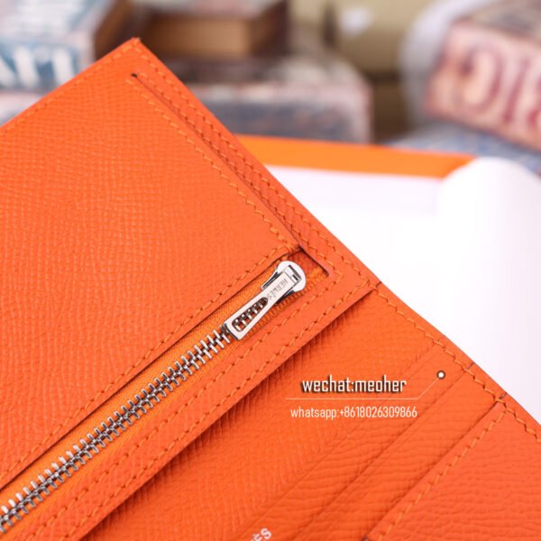 Hermes epsom bearn compact Wallet 93 orange - Image 5
