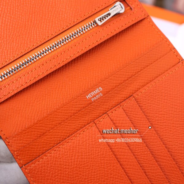 Hermes epsom bearn compact Wallet 93 orange - Image 4