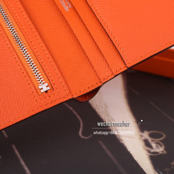 Hermes epsom bearn compact Wallet 93 orange - Image 3
