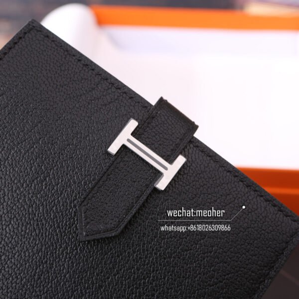 Hermes chevre bearn compact Wallet ck89 noir - Image 19