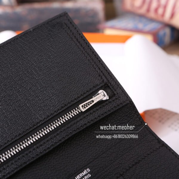 Hermes chevre bearn compact Wallet ck89 noir - Image 17