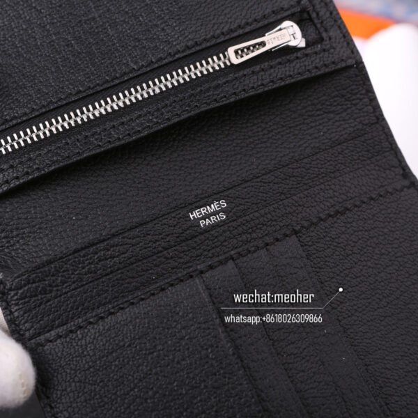 Hermes chevre bearn compact Wallet ck89 noir - Image 16