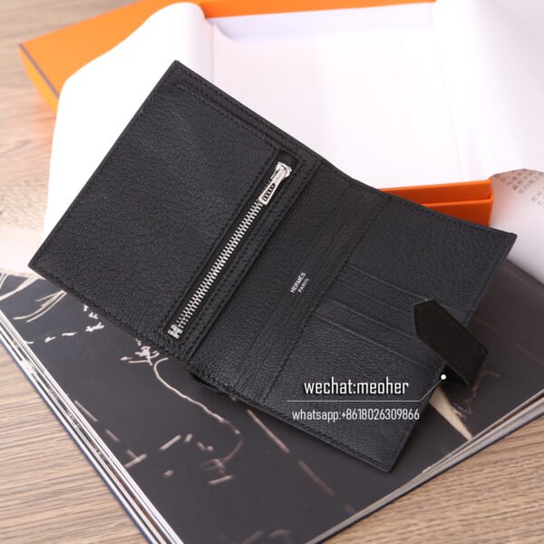 Hermes chevre bearn compact Wallet ck89 noir - Image 13