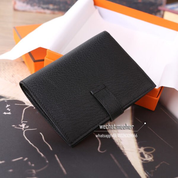 Hermes chevre bearn compact Wallet ck89 noir - Image 11