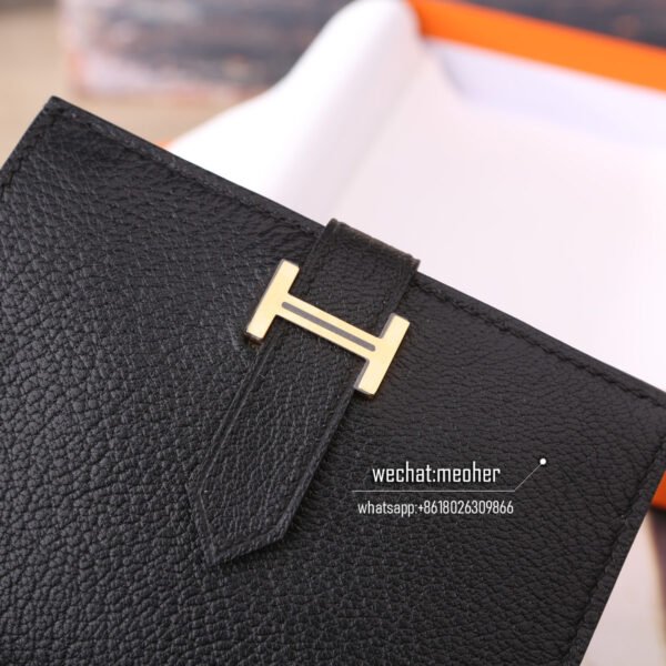 Hermes chevre bearn compact Wallet ck89 noir - Image 9