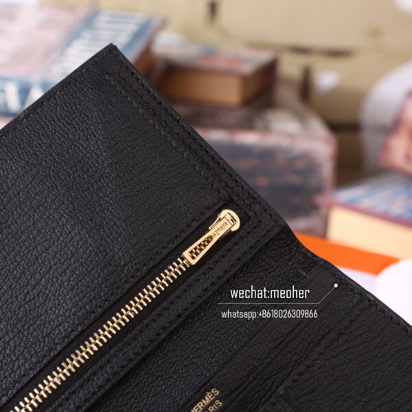 Hermes chevre bearn compact Wallet ck89 noir - Image 6