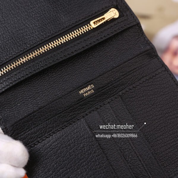 Hermes chevre bearn compact Wallet ck89 noir - Image 5