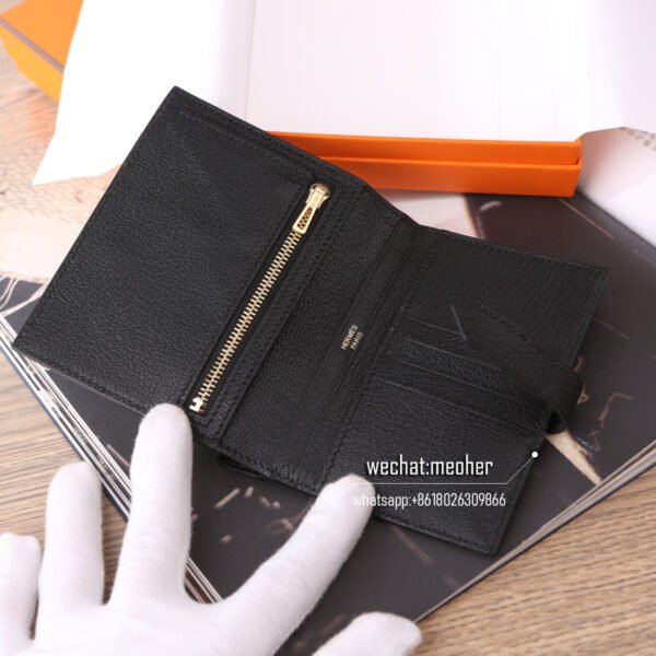 Hermes chevre bearn compact Wallet ck89 noir - Image 3