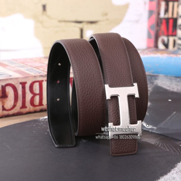 Hermes togo Belt 32mm chocolate - Image 6