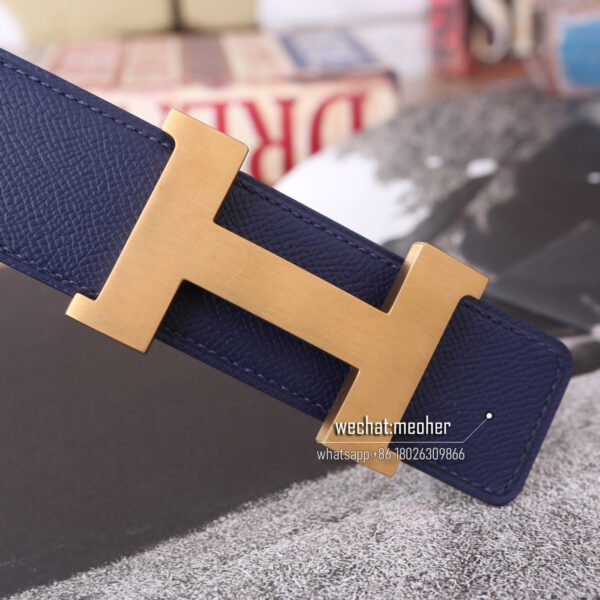 Hermès epsom Belt 42mm malachite/Bleu Abysse - Image 8
