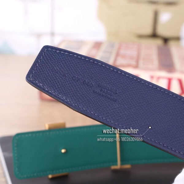 Hermès epsom Belt 42mm malachite/Bleu Abysse - Image 9