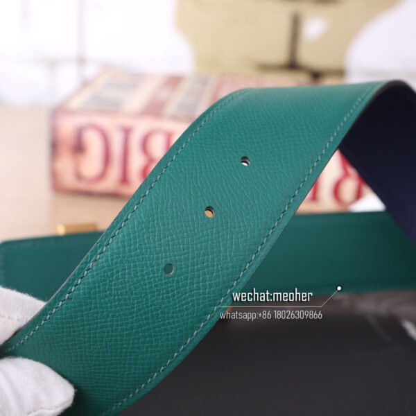 Hermès epsom Belt 42mm malachite/Bleu Abysse - Image 10