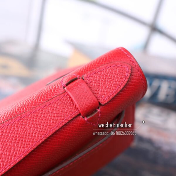 Hermes epsom kelly pochette 22cm Q5 rouge casaque - Image 7