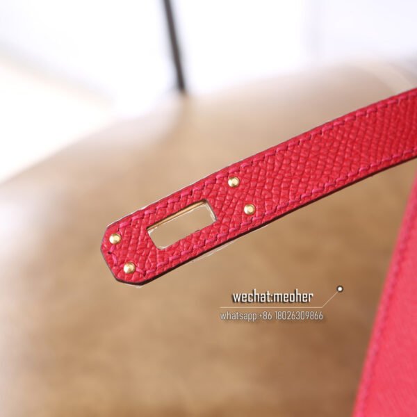 Hermes epsom kelly pochette 22cm Q5 rouge casaque - Image 8