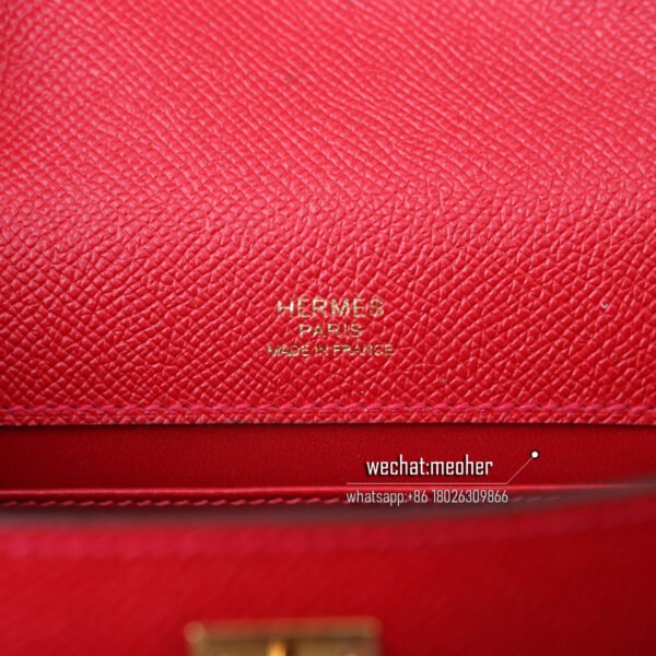 Hermes epsom kelly pochette 22cm Q5 rouge casaque - Image 10
