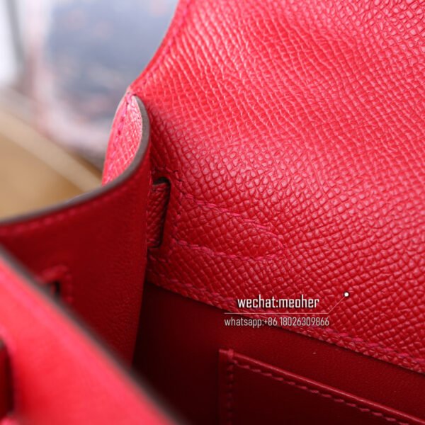 Hermes epsom kelly pochette 22cm Q5 rouge casaque - Image 11