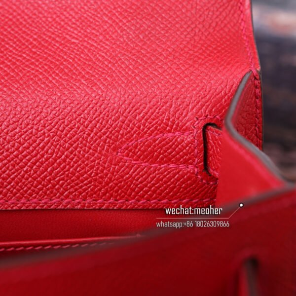 Hermes epsom kelly pochette 22cm Q5 rouge casaque - Image 12