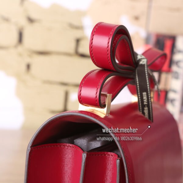 Hermes leather constance box 19cm B5 ruby - Image 5
