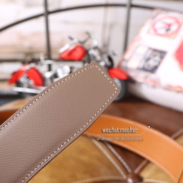 Hermès epsom Belt 42mm etoupe/gold - Image 9