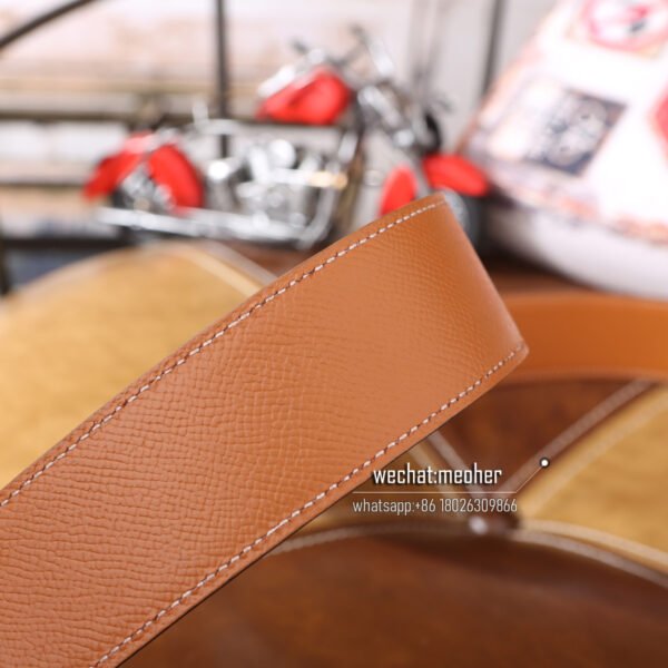 Hermès epsom Belt 42mm etoupe/gold - Image 10