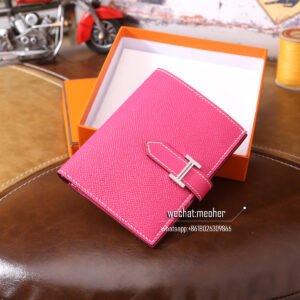 hermes epsom bearn compact wallet E5 rose tyrien