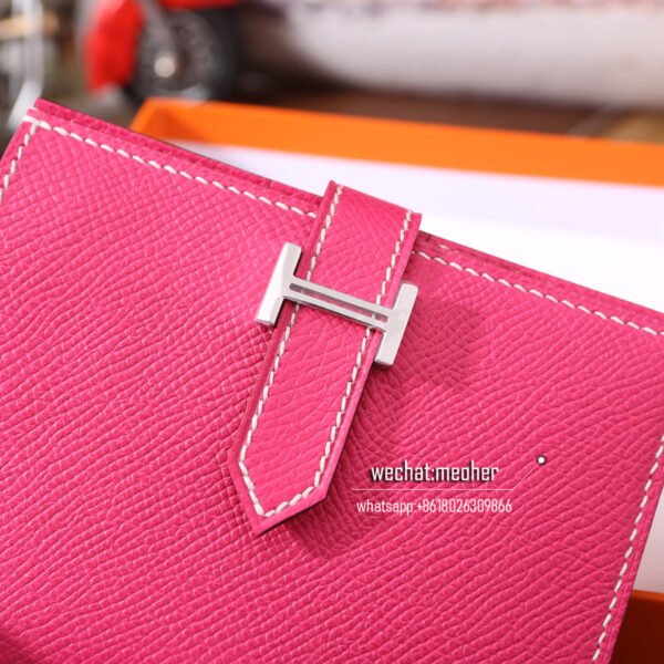Hermes epsom bearn compact Wallet E5 rose tyrien - Image 17