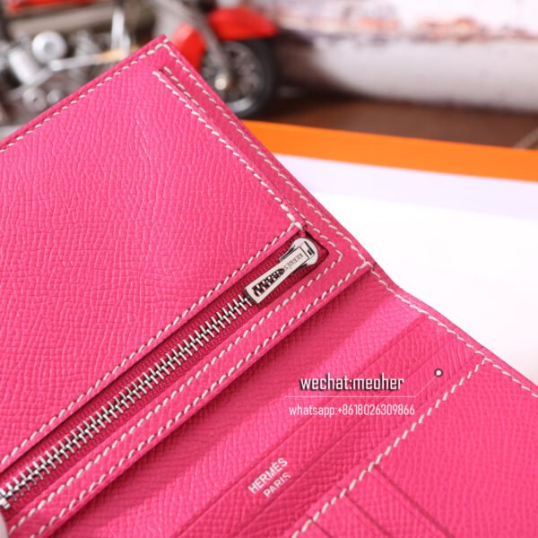 Hermes epsom bearn compact Wallet E5 rose tyrien - Image 16