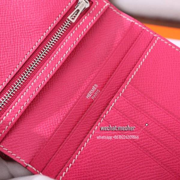 Hermes epsom bearn compact Wallet E5 rose tyrien - Image 15
